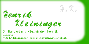 henrik kleininger business card